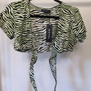 Motel rocks leopard wrap top